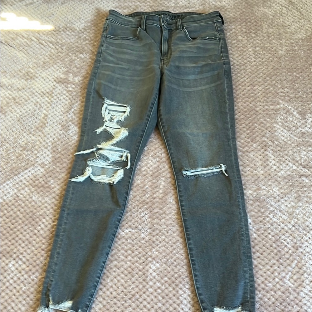 Distressed Gray Women's Jeans American nwot